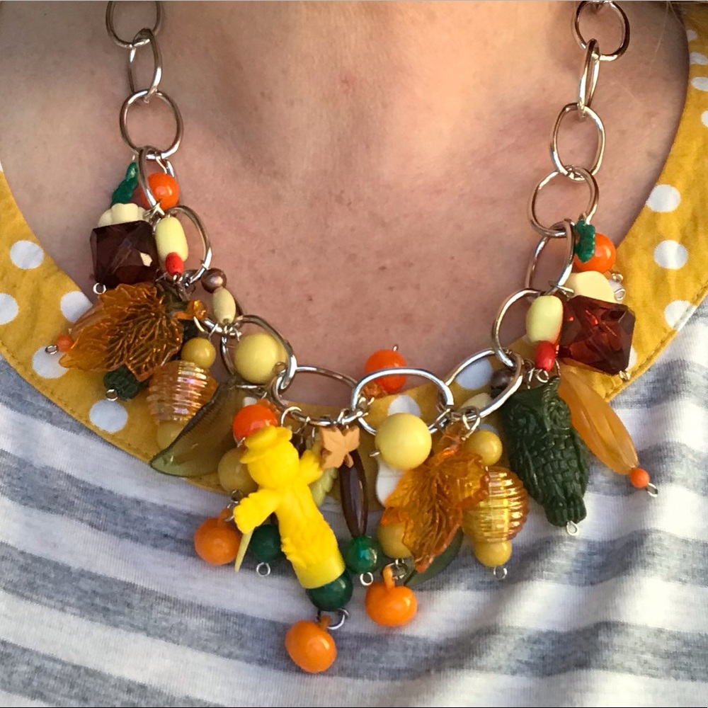 FUNKY FALL NECKLACE- Handmade With Autumn Charms